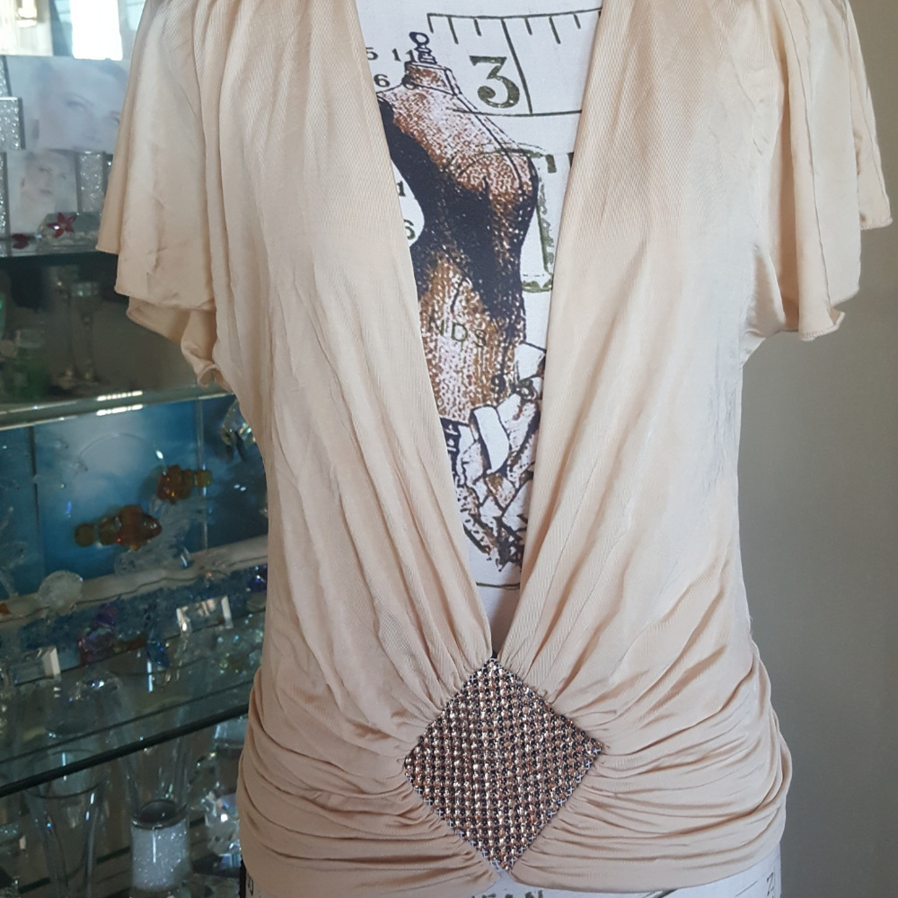 NWT - Sexy BEBE top Embellished, Rhinestones